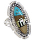 Silver Multicolor Native American Design Ring Size 5-1/4 WX41410